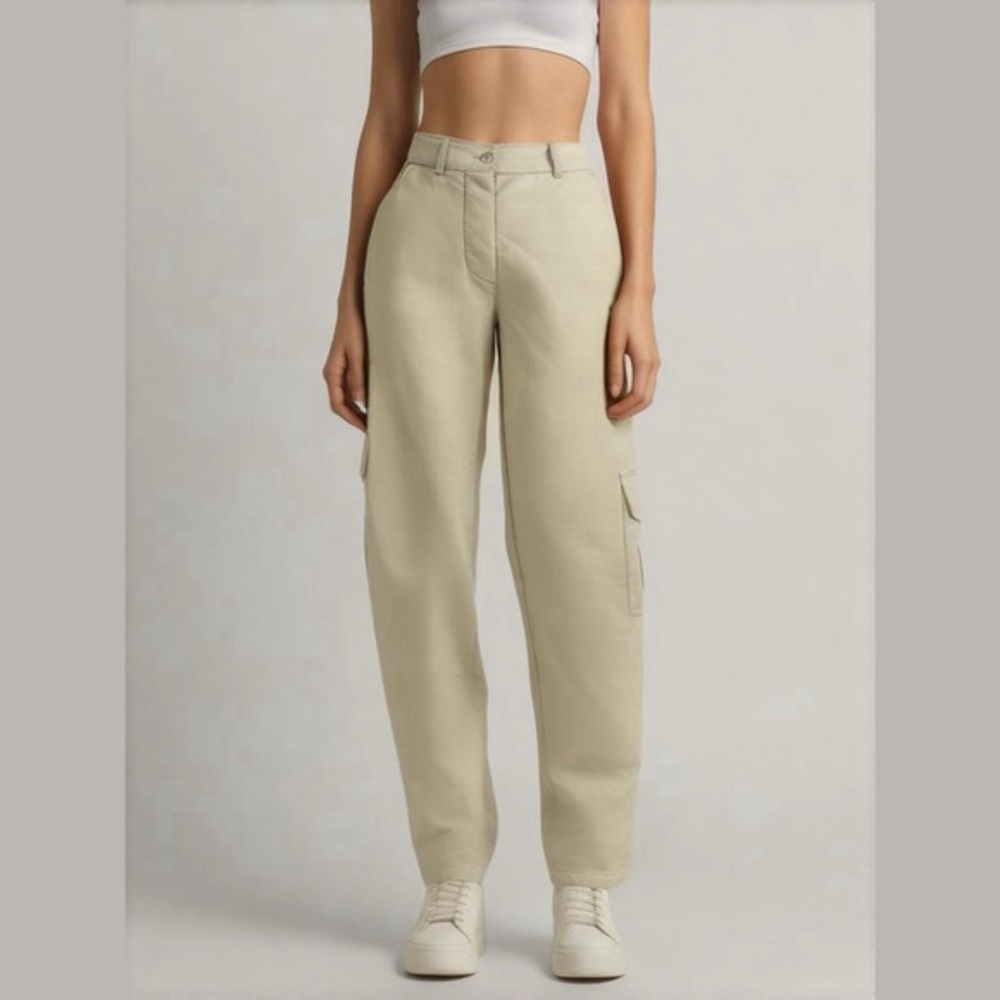 Wilfred Modern Cargo Pant Faux Leather Womens Size 0 Birch Beige
